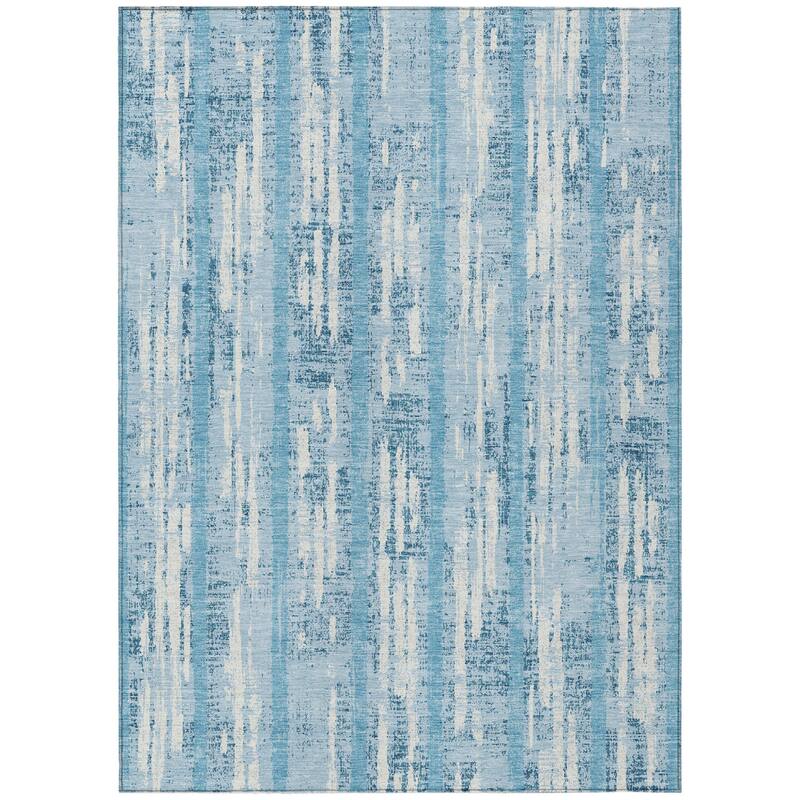 HomeRoots Striped Transitional Rectangle Outdoor Rug