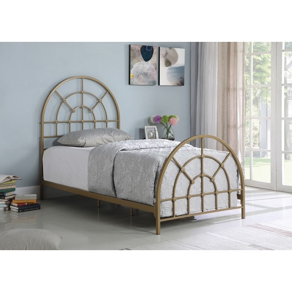 Nimona Gold Twin Metal Arched Bed. Opens flyout.