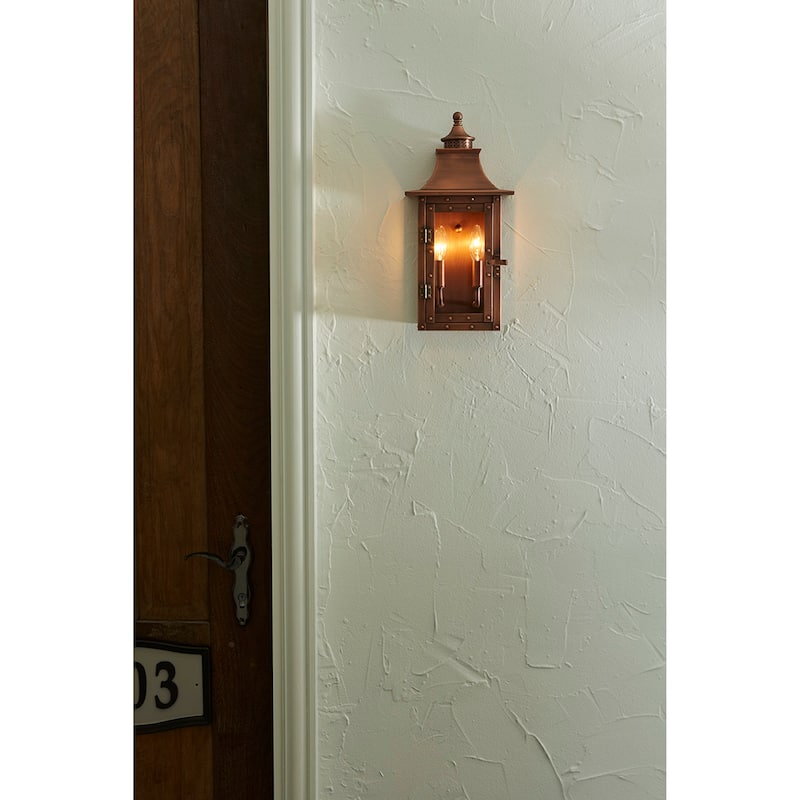 St. Charles 2-light Copper Patina Outdoor Wall Mount