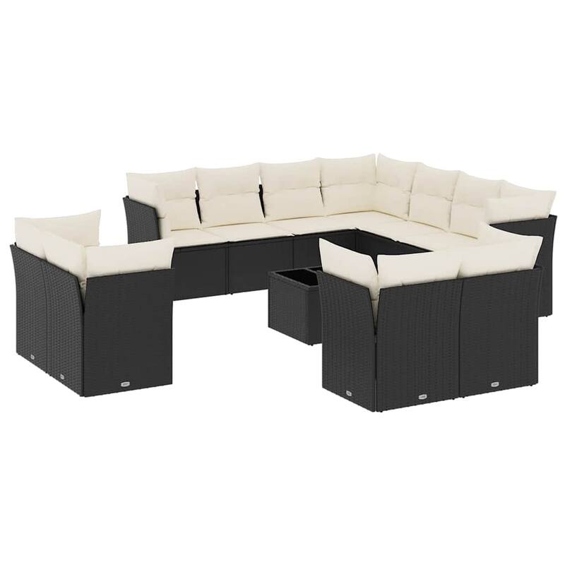 vidaXL Garden Sofa Set Black