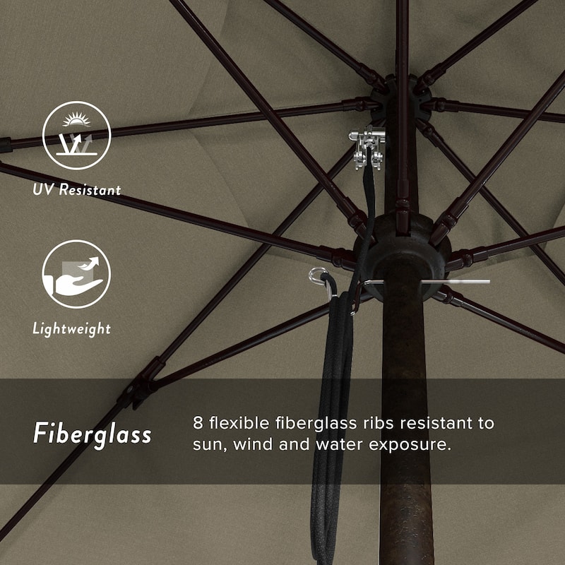 California Umbrella 11' Venture Series Patio Umbrella, Bronze Aluminum Pole Fiberglass Ribs Pulley Lift Sunbrella
