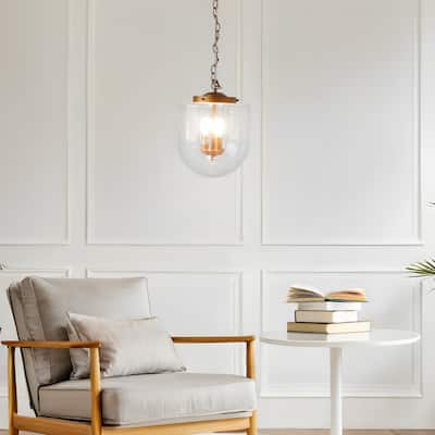 Pendant Lamp - Coarse Gold and Clear Glass