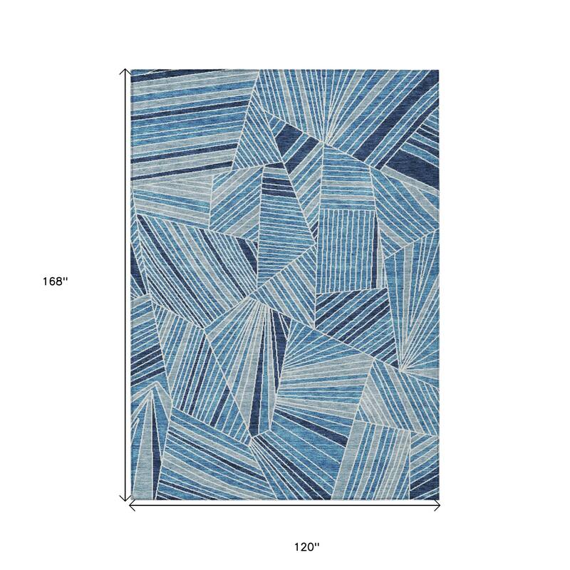 HomeRoots Geometric Transitional Rectangle Outdoor Rug