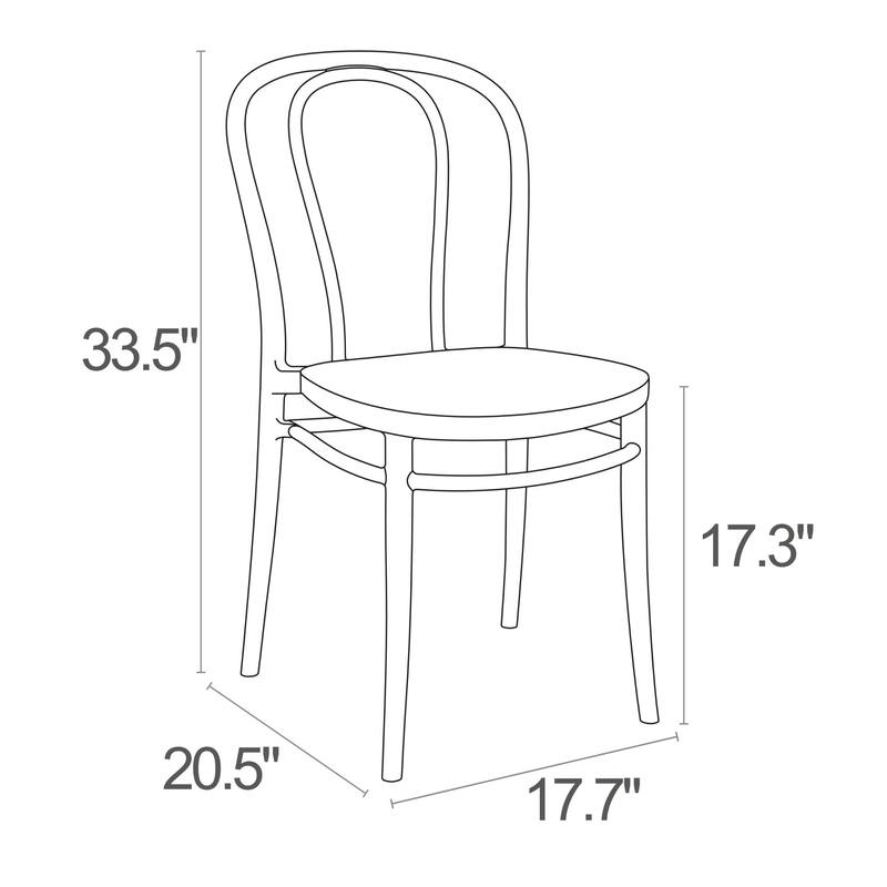 33.5" Gray Stackable Patio Armless Dining Chair