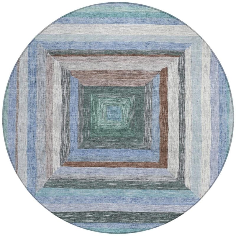 HomeRoots Geometric Transitional Rectangle Outdoor Rug