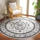 preview thumbnail 1 of 10, SAFAVIEH Tulum Fehime Boho Rug 6'7" Round - Ivory Grey/Charcoal - Round