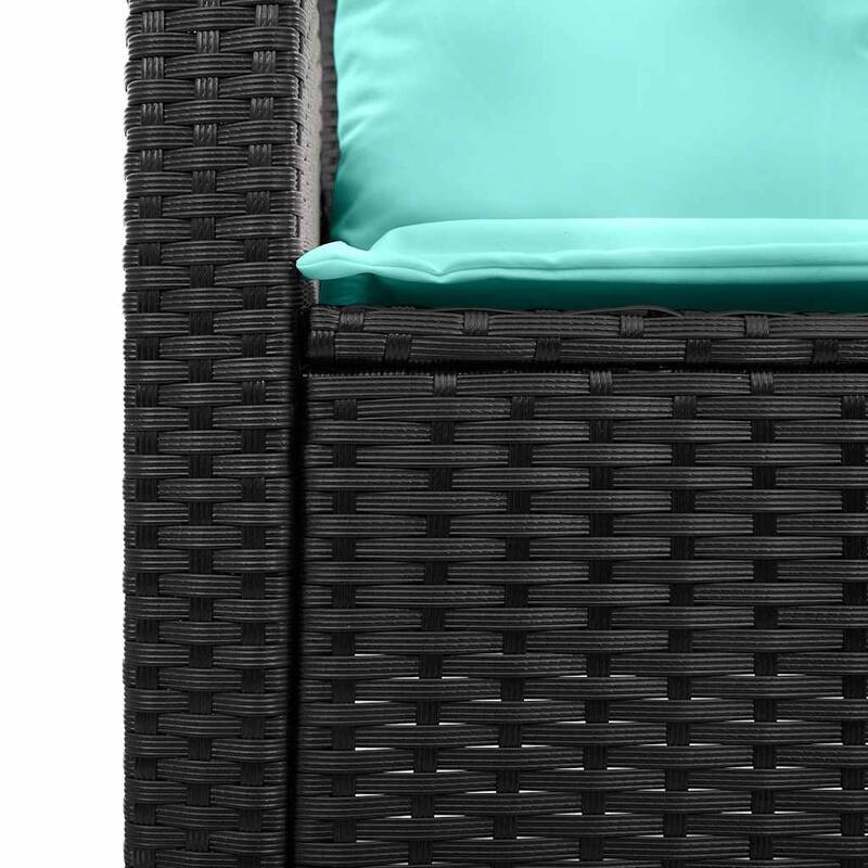 vidaXL 6 Piece Patio Sofa Set with Cushions Black/Brown/Gray Poly Rattan