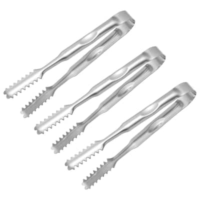 Serving Tongs, 3pcs Stainless Steel Ice Tongs, Tiny Tongs, Silver