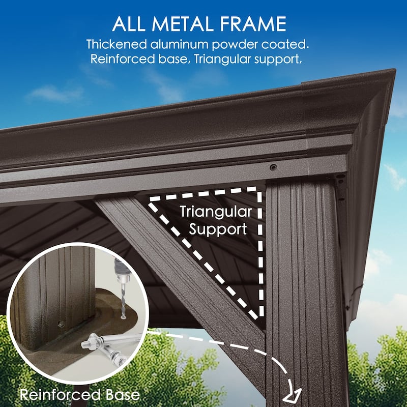 Kozyard Alexander 12x12-foot Hardtop Gazebo with a Mosquito Net