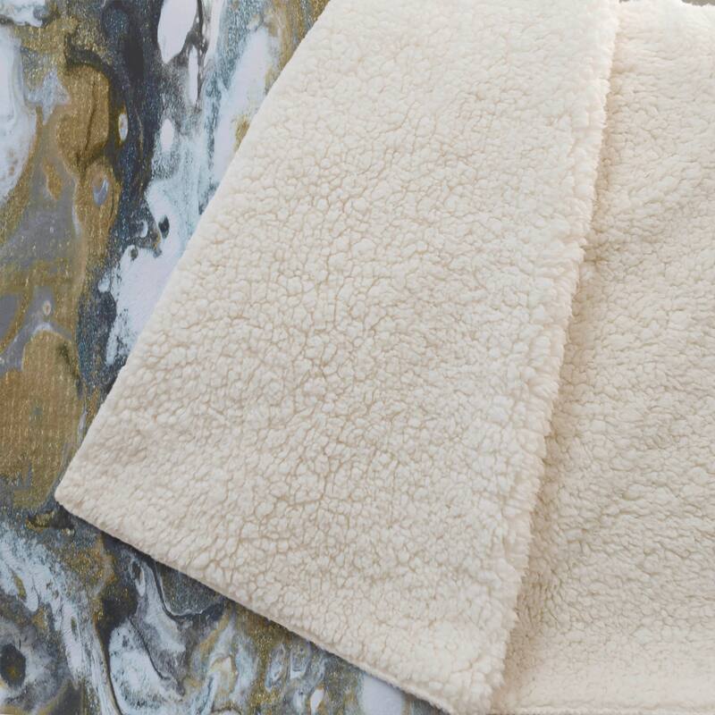 Premium Machine Washable ASB56 Abstract Modern Sherpa Throw Blanket