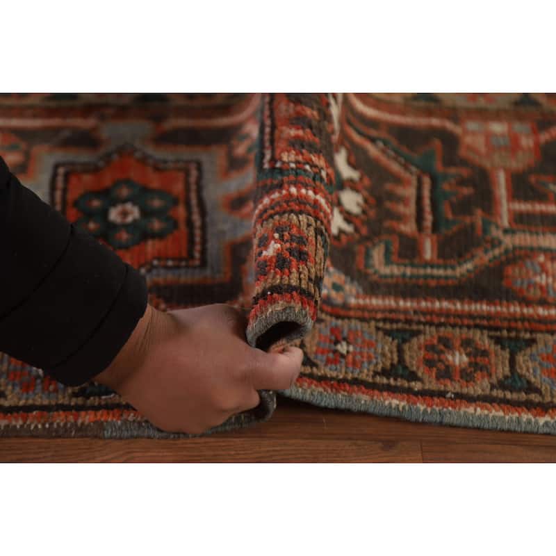 Hand Knotted Oriental 100% Wool Carpet Traditional Medallion Red Heriz Area Rug - 12' 8'' X 9' 9''