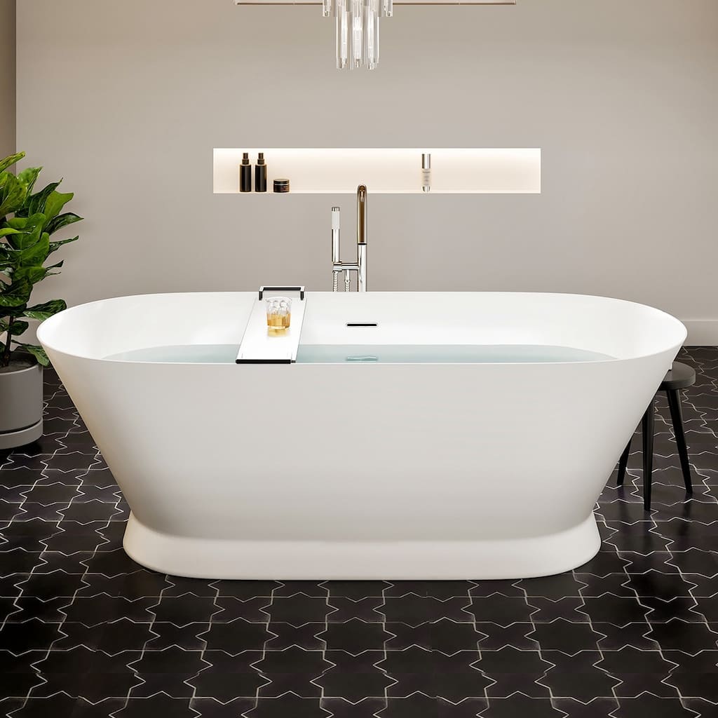 Eviva Princess 60" Glossy White Acrylic Freestanding Bathtub