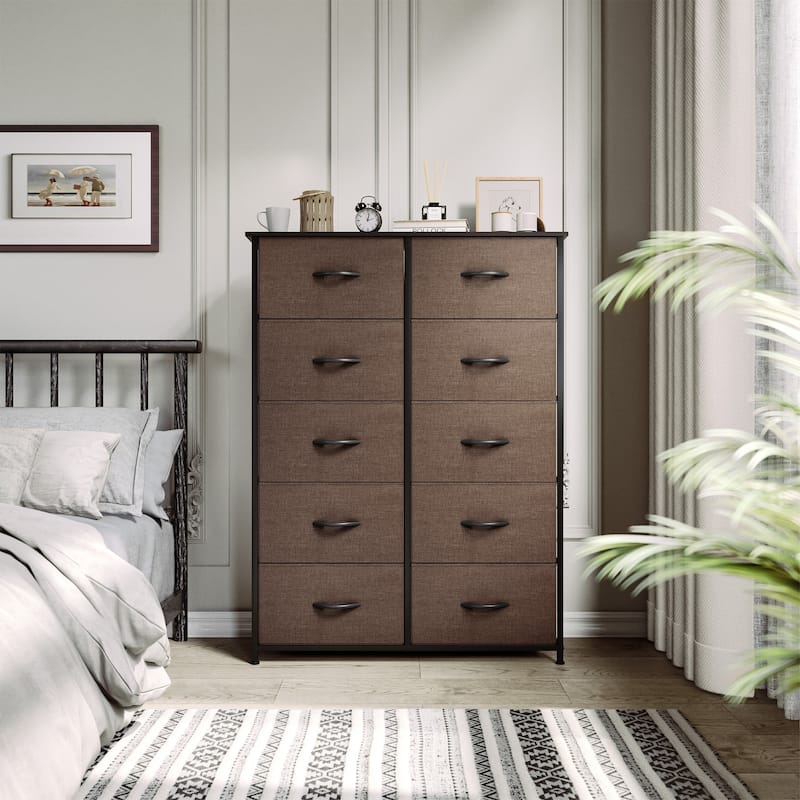 Moasis 10-drawer Bedroom Dresser Storage Tower - Brown - 10-drawer