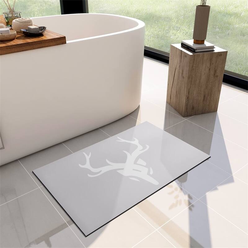 Bath Mat Rug-Thin Quick Dry - 32"x17" - Deer Head