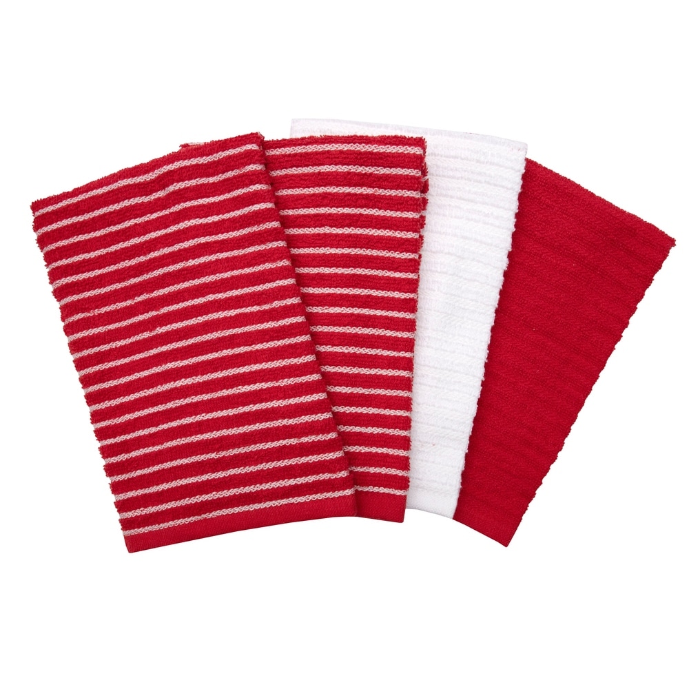 Set of 4 Solid Red Terry Dish Towel, 26 - Bed Bath & Beyond