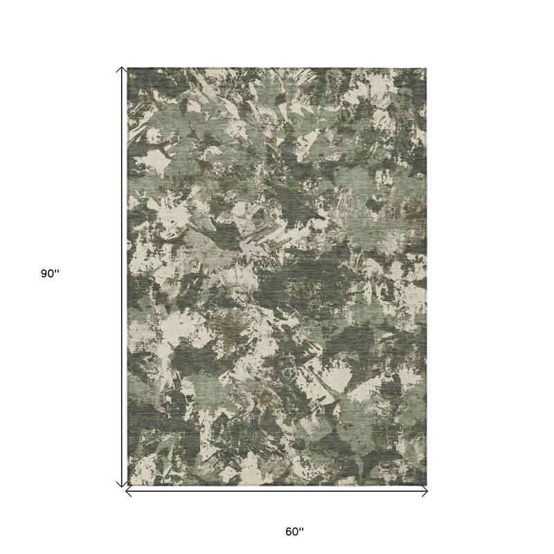 HomeRoots Floral Transitional Rectangle Outdoor Rug