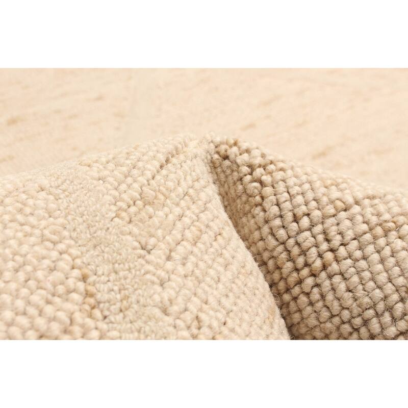 ECARPETGALLERY Hand Tufted Timeless Beige Wool Rug - 5'0 x 7'11