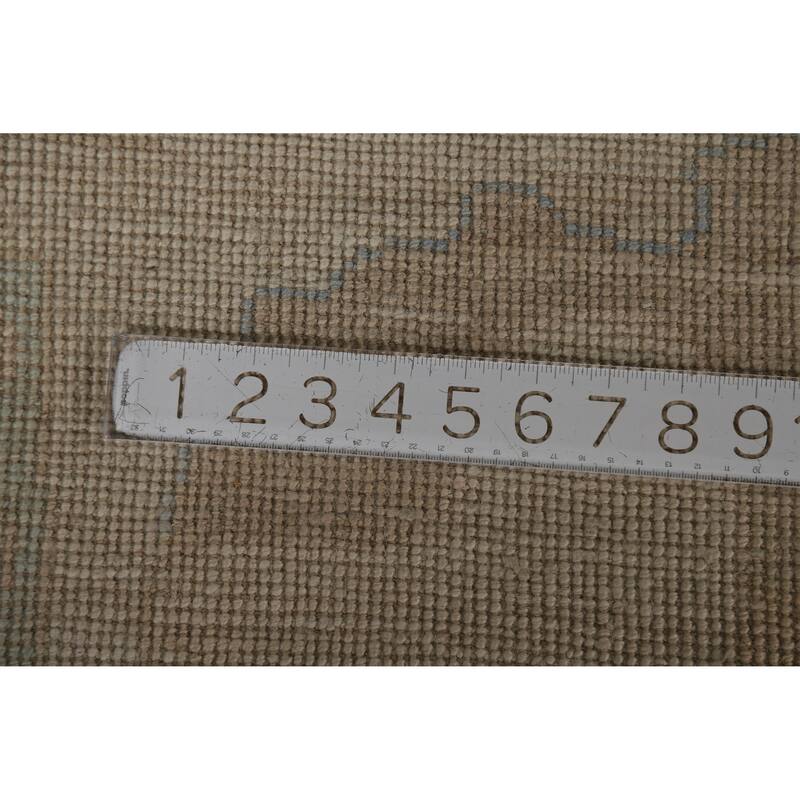 Hand Knotted Oriental 100% Wool Carpet Transitional All-Over Beige & Ivories Oushak Area Rug - 14' 8'' X 11' 10''