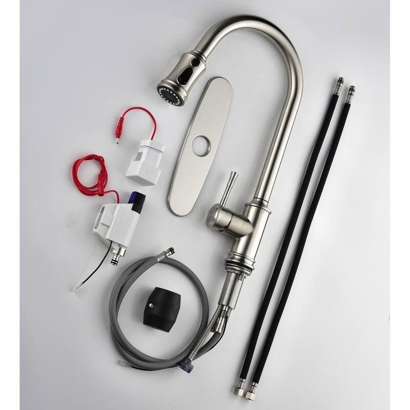 Single Handle Touch Kitchen Faucet with Pull Down Sprayer and Deckplate