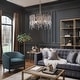 preview thumbnail 5 of 12, Alegate Modern Glam 3-Light Gold Drum Chandelier Glass Pendant for Dining Room