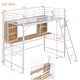 preview thumbnail 6 of 19, Twin Size Metal Loft Bed with Desk & Ladder for Kids