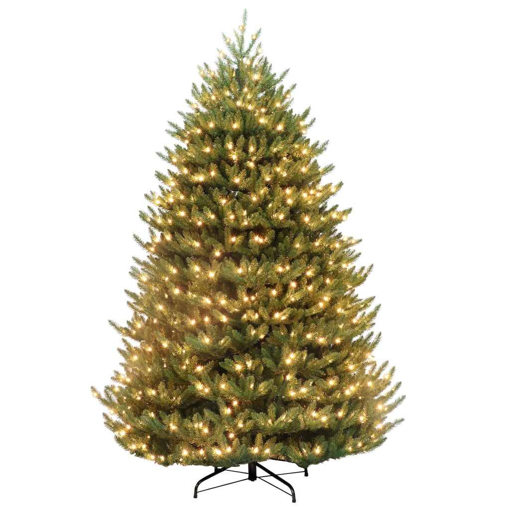 7.5' Canadian Balsam Fir Artificial Christmas Tree Clear LED Lights - 7.5 Foot