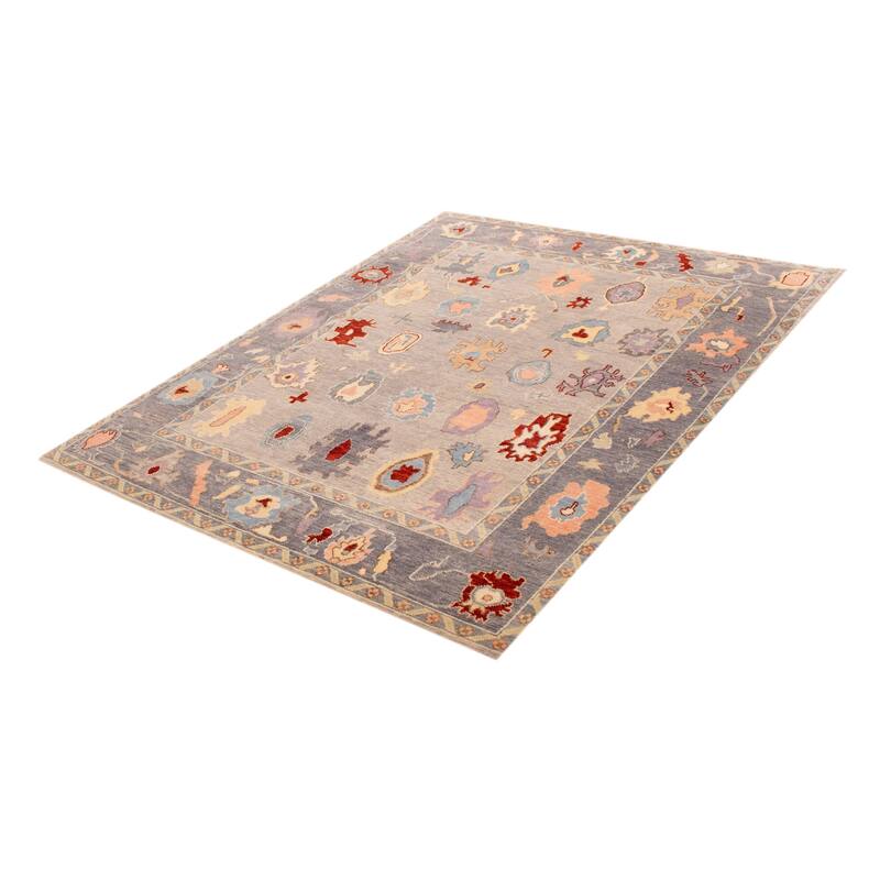 ECARPETGALLERY Hand-knotted Modern Oushak Light Grey Wool Rug - 7' 10" x 10' 3"