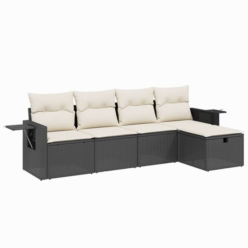 vidaXL Garden Sofa Set Beige/Black/Brown/Grey