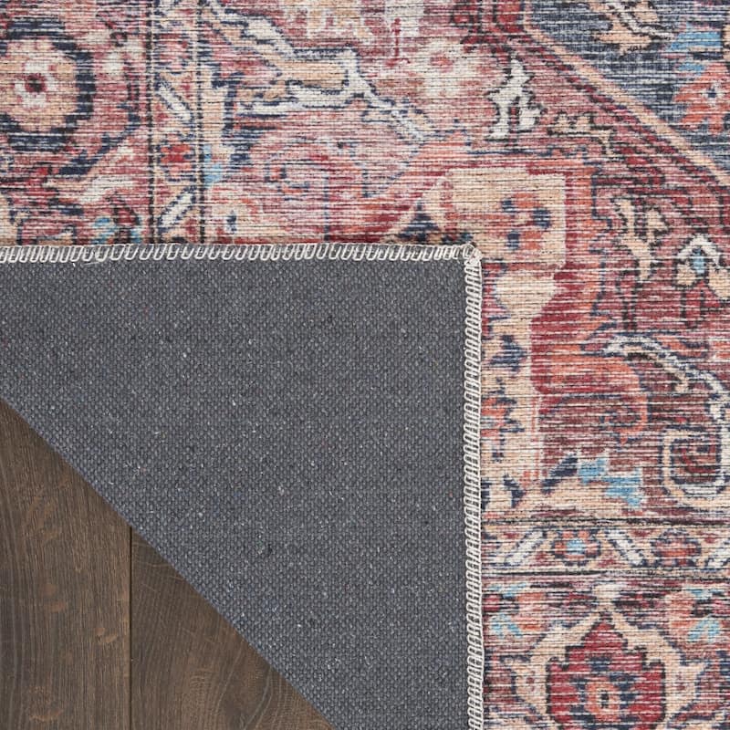 Caki Power Loomed Distressed Floral Area Rug By HomeRoots - 8' x 10'