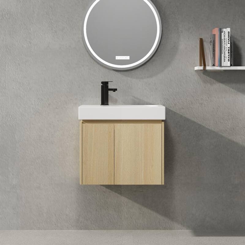 ARTCHIRLY 16/20/24/30/36 Inch Bathroom Vanity With Sink, Floating Bathroom Vanity With Soft Close Door