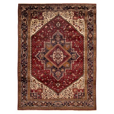 ECARPETGALLERY Hand-knotted Sarabi Dark Red Wool Rug - 7'3 x 9'10