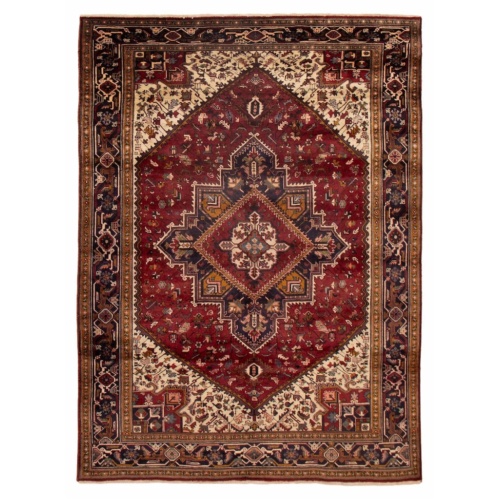 ECARPETGALLERY Hand-knotted Sarabi Dark Red Wool Rug - 7'3 x 9'10