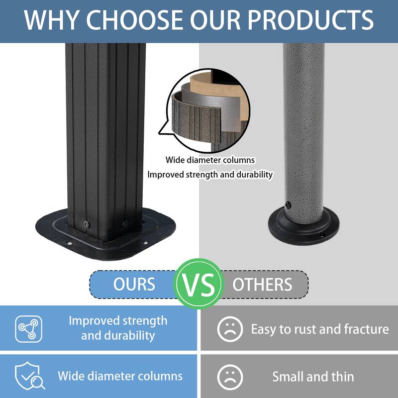 8 x 5FT Hardtop BBQ Gazebo with UV-Resistant Roof & Storage Hooks for Outdoor Use