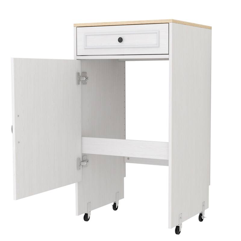 Antique White 39.37 in. H Accent Cabinet with 1 Drawer