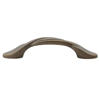 GlideRite 3" CC Antique Brass Cabinet Hardware Twist Pull (Pack of 10 or 25)