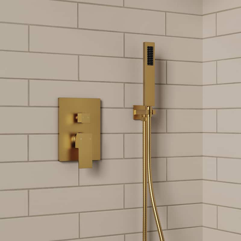 GRANDJOY LED Shower Head System 10" Rainfall Shower Head with Handheld Shower
