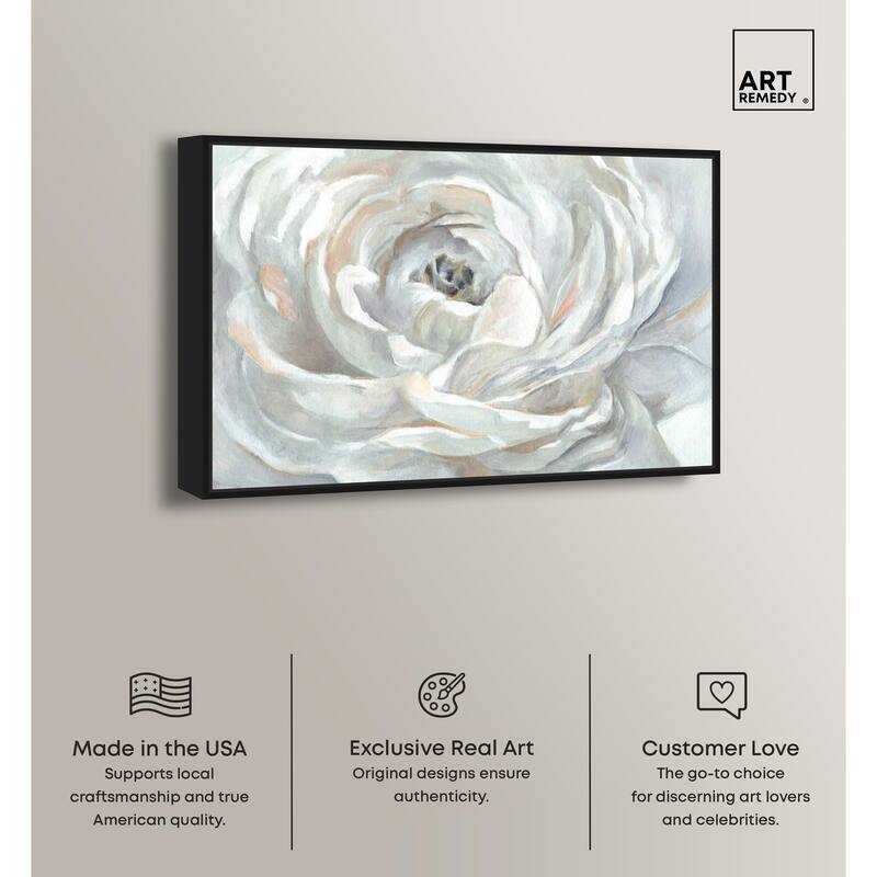 Powdery Peony Canvas by Art Remedy