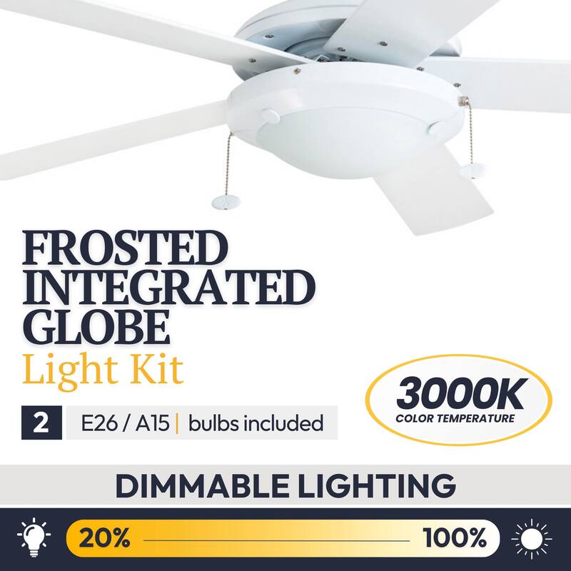 52" Prominence Home Bolivar Farmhouse Ceiling Fan with Light and Pull Chains - 52-inch