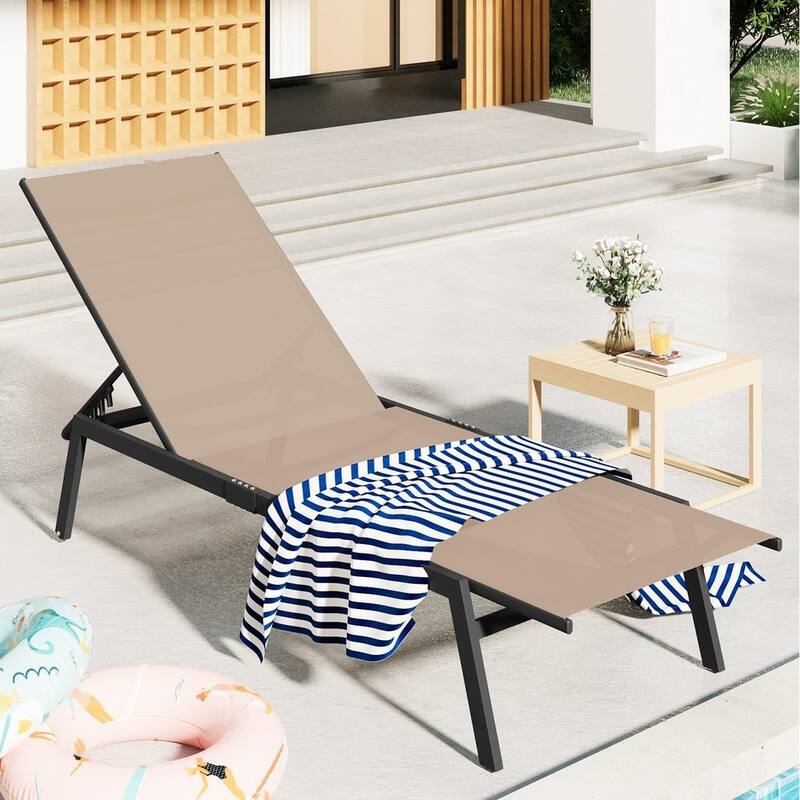 AECOJOY Adjustable Patio Aluminum Lounge Chairs for Outside