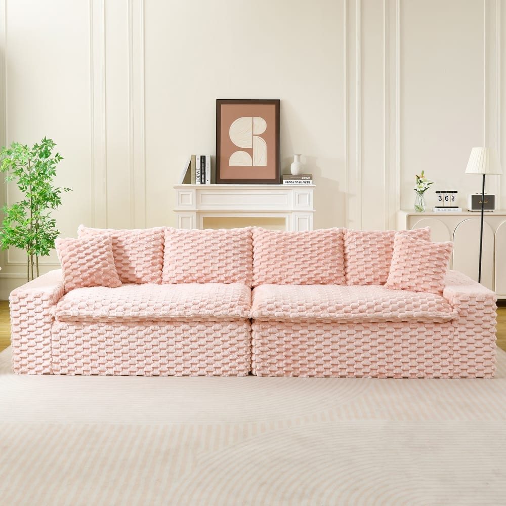 Free Combination Modular Couch Fluffy Turtle Velvet Sectional Sofa