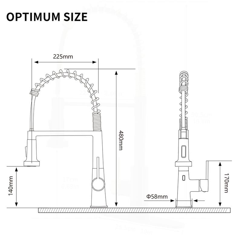 Kitchen Sink Faucet with Pull Down Sprayer and Modern Design