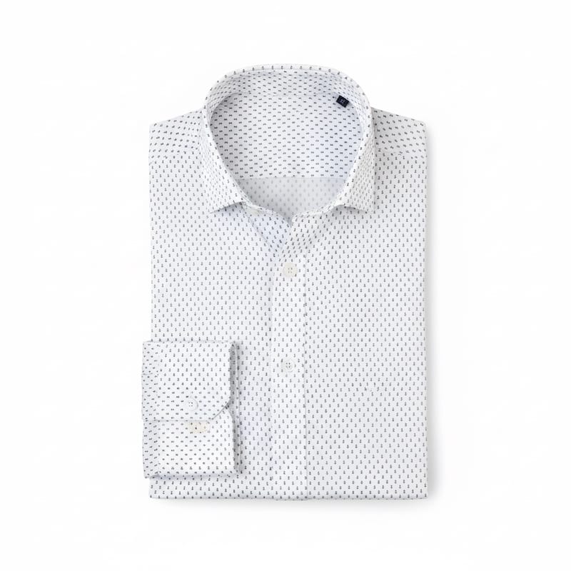Nautica Men's Wrinkle-Resistant Printed Performance Dress Shirt