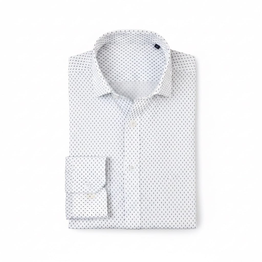 Nautica Men's Wrinkle-Resistant Printed Performance Dress Shirt