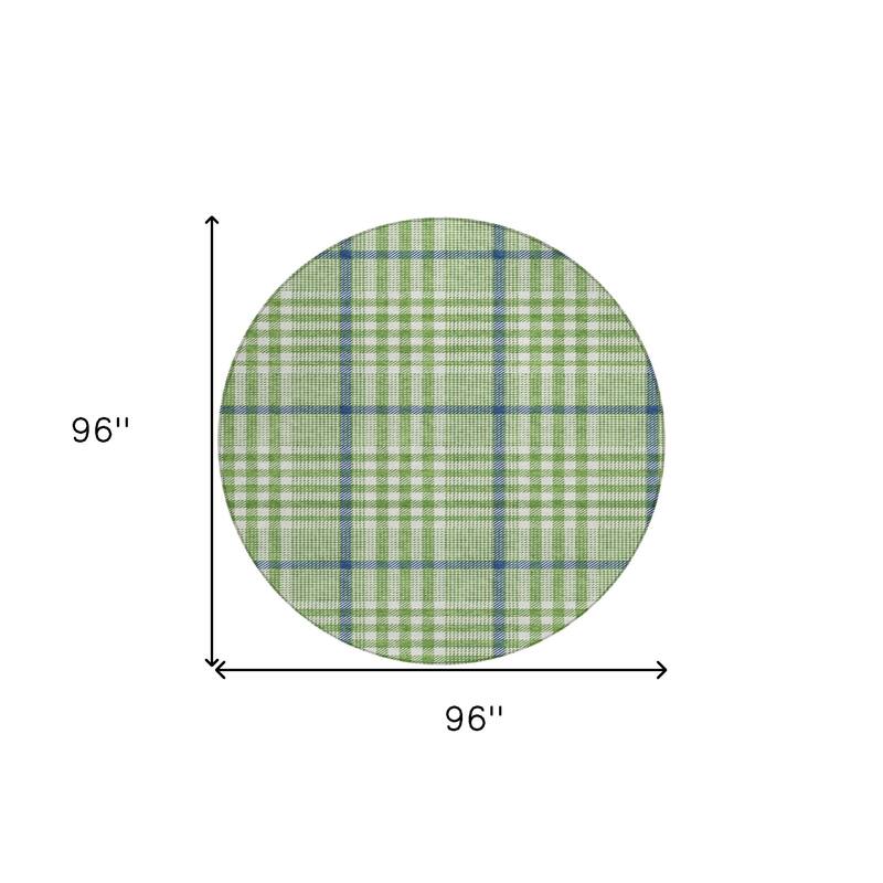 HomeRoots Plaid Transitional Rectangle Outdoor Rug