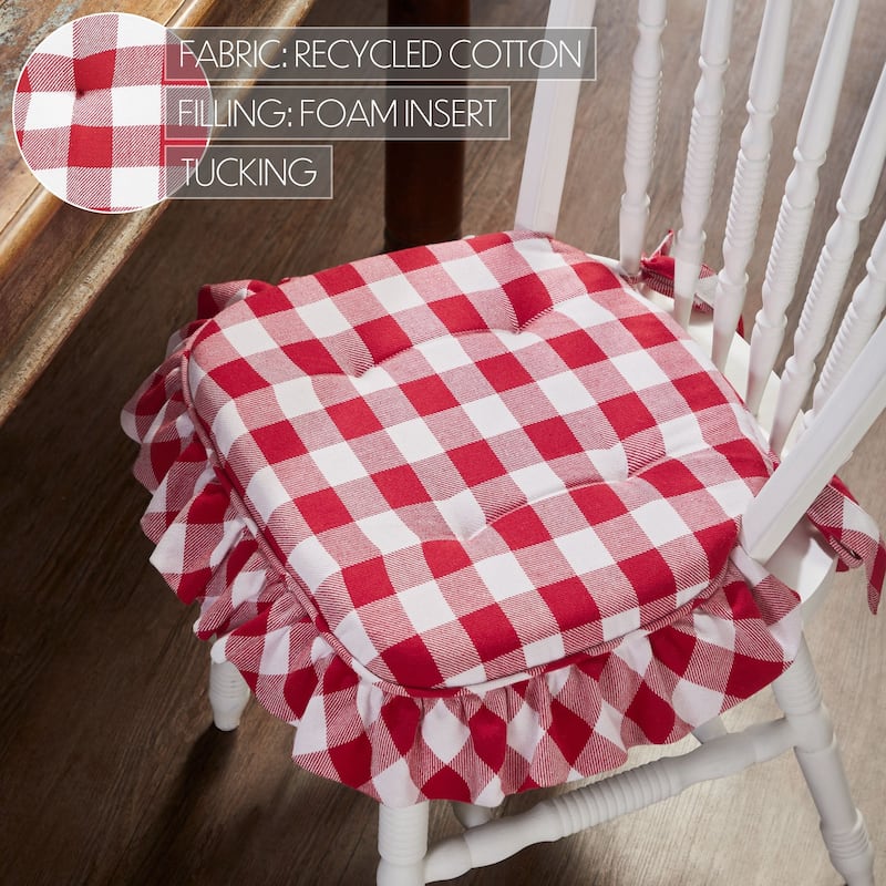 Annie Buffalo Check Ruffled Chair Pad