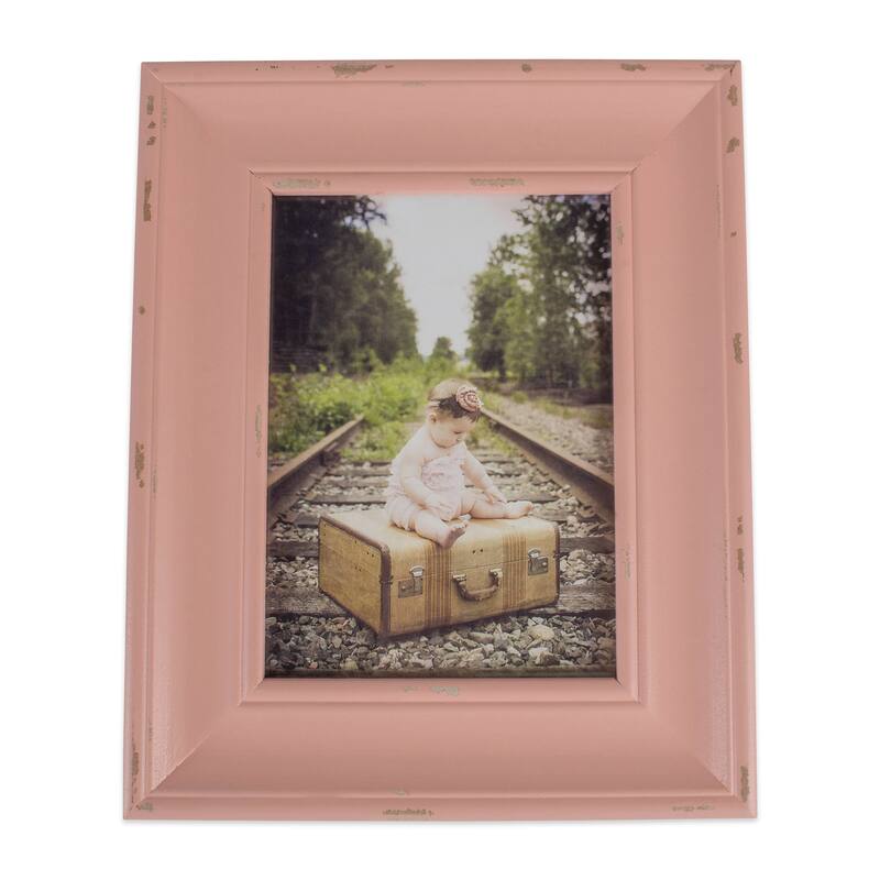 13" Vibrant Unique Distressed Blush Farmhouse Picture Frame