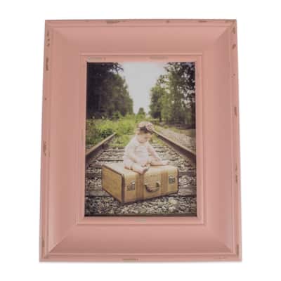 13" Vibrant Unique Distressed Blush Farmhouse Picture Frame