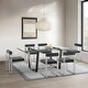 preview thumbnail 5 of 98, Kai Anastasia 7 Piece Rectangular Glass Dining Table Set with Metal Frame and Upholstered Chairs Charcoal