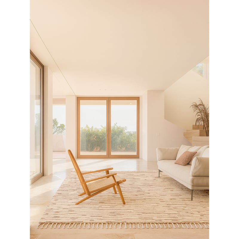 ECARPETGALLERY Hand-knotted Looma Cream Wool Rug - 7'11 x 10'3