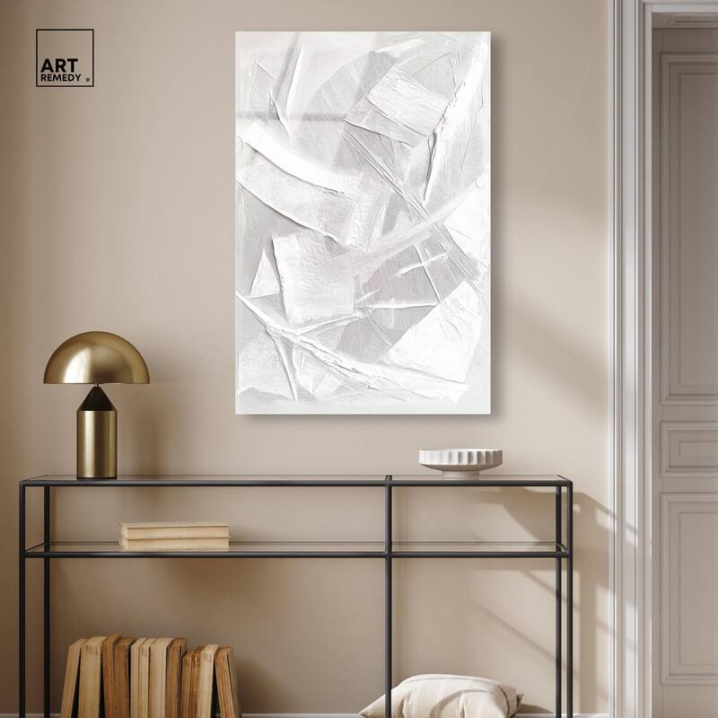 Thick White Texture II Acrylic by Art Remedy, Ready to Hang